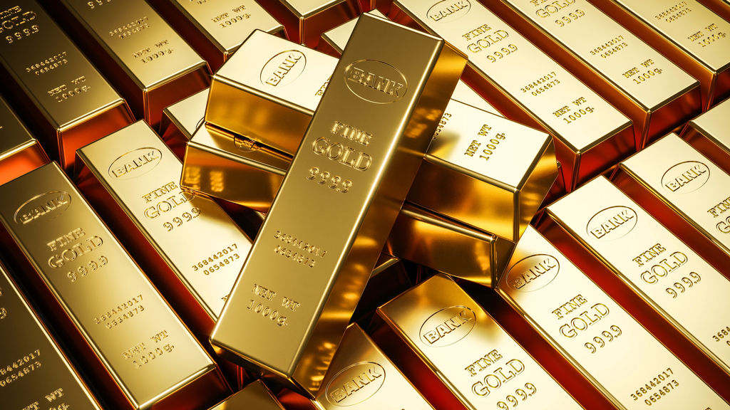 Gold,Bars,In,Bank,Vault.,Storage.,3d,Render